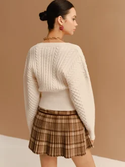 COMMENSE V-Neck Cinched Waist Twist Button Cardigan* Knitwear|Tops