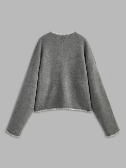 COMMENSE V-Neck Contrast Trim Knit Top* Sweater Tops|Sweaters & Cardigans