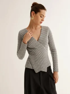 COMMENSE V-Neck Criss Cross Knit Top* Sweater Tops|Sweaters & Cardigans