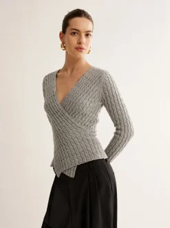 COMMENSE V-Neck Criss Cross Knit Top* Sweater Tops|Sweaters & Cardigans