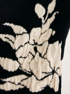 COMMENSE V-Neck Knit-Floral Shift Sweater* Sweater Tops|Sweaters & Cardigans