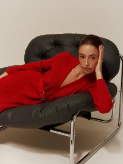COMMENSE V-Neck Long Sleeve Belted Sweater Dress* Sweater Dresses|Work Dresses