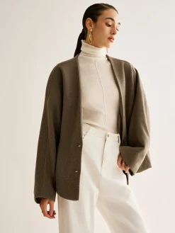 COMMENSE V-Neck Loose Warm Jacket* Outerwear|Jackets