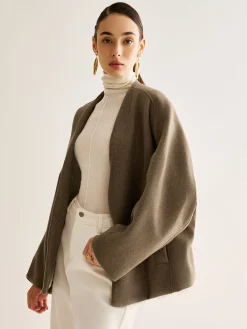 COMMENSE V-Neck Loose Warm Jacket* Outerwear|Jackets