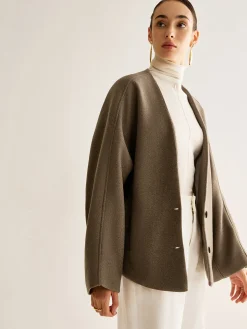 COMMENSE V-Neck Loose Warm Jacket* Outerwear|Jackets