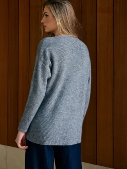 COMMENSE V-Neck Plain Pullover Sweater* Sweater Tops|Sweaters & Cardigans