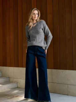 COMMENSE V-Neck Plain Pullover Sweater* Sweater Tops|Sweaters & Cardigans