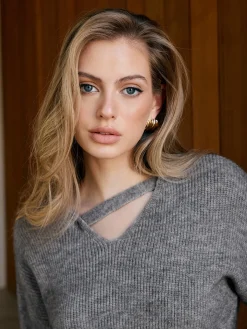 COMMENSE V-Neck Plain Pullover Sweater* Sweater Tops|Sweaters & Cardigans