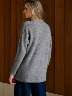 COMMENSE V-Neck Plain Pullover Sweater* Sweater Tops|Sweaters & Cardigans