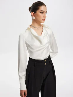 COMMENSE V-Neck Pleated Long Sleeve Blouse* Blouses & Shirts|Tops