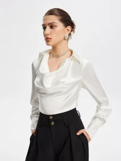 COMMENSE V-Neck Pleated Long Sleeve Blouse* Blouses & Shirts|Tops
