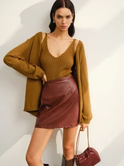 COMMENSE V-Neck Ribbed Sweater Co-ords* Sweater Tops|Sweaters & Cardigans