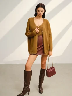 COMMENSE V-Neck Ribbed Sweater Co-ords* Sweater Tops|Sweaters & Cardigans