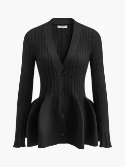 COMMENSE V-Neck Ruffle Button Cardigan* Knitwear|Tops