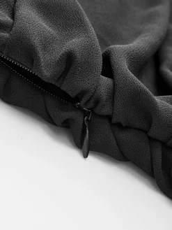 COMMENSE V-Neck Ruffle Pleated Chiffon Dress* Black Dresses|Casual Dresses