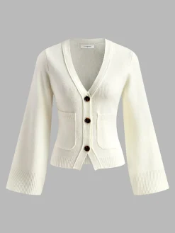 COMMENSE V-Neck Split Button Cardigan* Cardigans|Sweaters & Cardigans