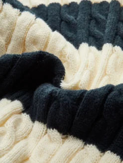 COMMENSE V-Neck Striped Cable Sweater* Sweater Tops|Sweaters & Cardigans