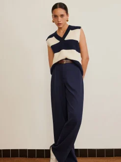 COMMENSE V-Neck Striped Sweater Vest* Sweater Vests|Sweaters & Cardigans