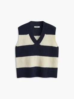 COMMENSE V-Neck Striped Sweater Vest* Sweater Vests|Sweaters & Cardigans