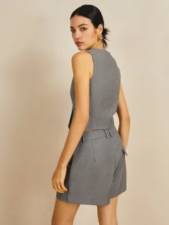 COMMENSE V-neck Woven Fabric Casual Shorts Set* Shorts Sets|Shorts
