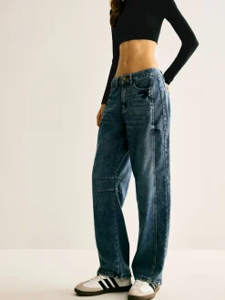 COMMENSE Washed Denim Scimitar Jeans* Jeans|Pants