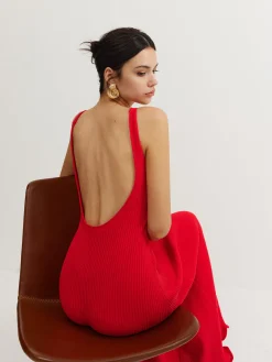 COMMENSE Wave Trim Knit Cami Dress* Cocktail & Party Dresses|Long Dresses