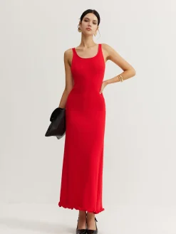 COMMENSE Wave Trim Knit Cami Dress* Cocktail & Party Dresses|Long Dresses