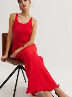 COMMENSE Wave Trim Knit Cami Dress* Cocktail & Party Dresses|Long Dresses