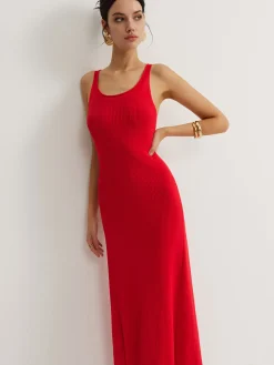 COMMENSE Wave Trim Knit Cami Dress* Cocktail & Party Dresses|Long Dresses