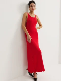 COMMENSE Wave Trim Knit Cami Dress* Cocktail & Party Dresses|Long Dresses