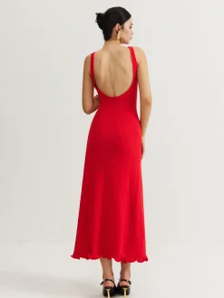 COMMENSE Wave Trim Knit Cami Dress* Cocktail & Party Dresses|Long Dresses