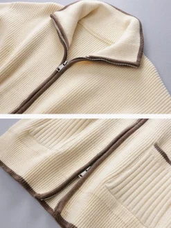 COMMENSE Weekend Loaf Zip Collared Cardigan* Cardigans|Sweaters & Cardigans