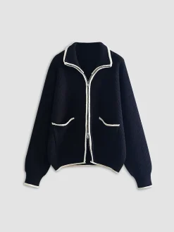 COMMENSE Weekend Loaf Zip Collared Cardigan* Cardigans|Sweaters & Cardigans