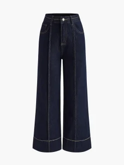 COMMENSE Wide Leg Denim Jeans* Wide Leg|Pants