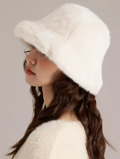 COMMENSE Winter Plush Bucket Hat* Hair Claws & Hats|Accessories