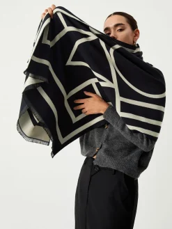 COMMENSE Wool Blend Geometric Pattern Scarf* Accessories