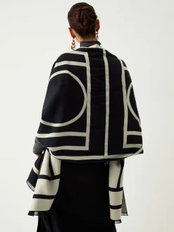 COMMENSE Wool Blend Geometric Pattern Scarf* Accessories