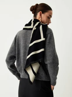 COMMENSE Wool Blend Geometric Pattern Scarf* Accessories