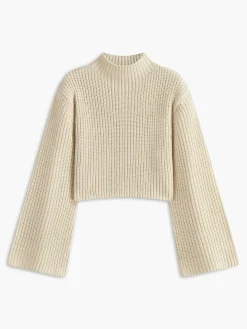 COMMENSE Wool-Blend Bell Sleeve Crop Shift Sweater* Sweater Tops|Sweaters & Cardigans