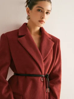 COMMENSE Wool-Blend Belted Blazer With Shoulder Pads* Outerwear|Blazers