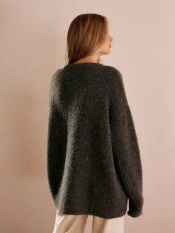 COMMENSE Wool-Blend Button Draped Cardigan* Cardigans|Sweaters & Cardigans