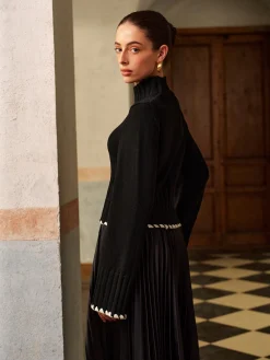 COMMENSE Wool-Blend Contrast Binding Ribbed Knit Top* Knitwear|Tops