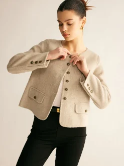 COMMENSE Wool-Blend Elegant Button Blazer* Outerwear|Blazers