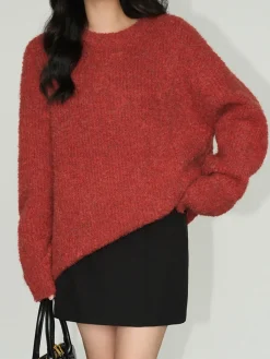 COMMENSE Wool-Blend Elegant Ribbed Sweater* Sweater Tops|Sweaters & Cardigans