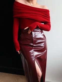 COMMENSE Wool-Blend Elegant Ruched Slim Sweater* Sweater Tops|Sweaters & Cardigans
