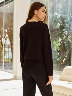 COMMENSE Wool-Blend Geometric-Button Cardigan* Cardigans|Sweaters & Cardigans