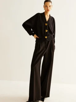 COMMENSE Wool-Blend Heart Button Cardigan* Cardigans|Sweaters & Cardigans