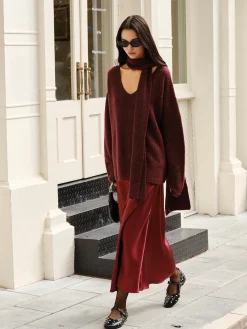COMMENSE Wool-Blend Loose Scarf Sweater* Sweater Tops|Sweaters & Cardigans