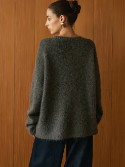 COMMENSE Wool-Blend Metal Button Knit Outerwear* Sweater Tops|Outerwear