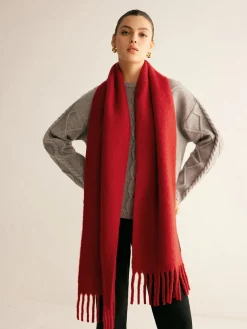 COMMENSE Wool-Blend Minimalist Tassel Scarf* Accessories